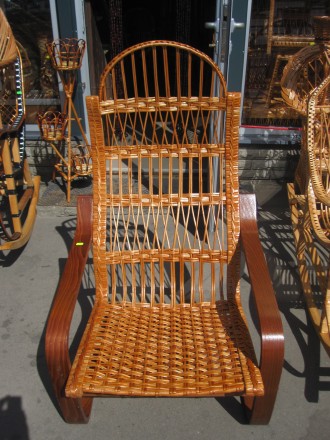Кресло - качалка плетеная из лозы (выдерживает 100 кг. и более). Изготовлено в З. . фото 8