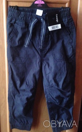 Фирменные штаны для мальчика George, размер 1,5-2 года, 92. 
Цвет - "мокрый асф. . фото 1