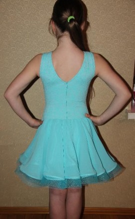 Бальное платье для девочки 9-10 лет. Нежно-голубого цвета.. . фото 6