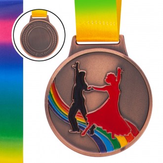 Медаль спортивная с лентой цветная d-6,5см Плавание SWIMMING (металл, 38g золото. . фото 4