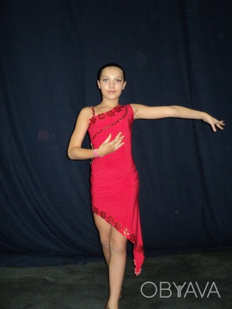 платье для бальных танцев латина, рост 150см,в хорошем состоянии. . фото 1