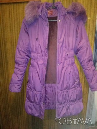 Зимнее пальто фирмы "Nui Very" сиреневого цвета, размер 40 (рост-152, ширина гру. . фото 1