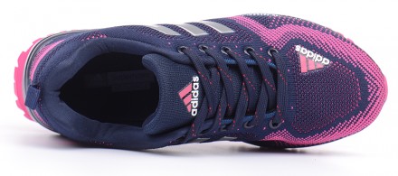 Женские дышащие кроссовки сезона весна-лето-осень Adidas Marathon Tr 21 в сине-р. . фото 5