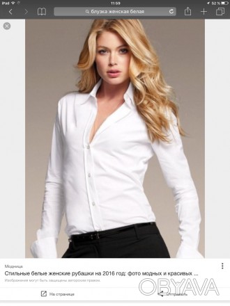 Почти новая блузка ,одевалась  несколько раз в офис, силуэт приталенный ,сзади в. . фото 1
