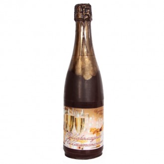 Шампанское с бокалами из высококачественного бельгийского шоколада в оригинальны. . фото 3