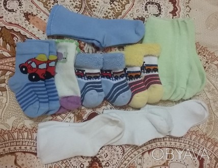 Носочки для новорожденных в хорошем состоянии.
Размер -8-10(от 3 до 12 месяцев). . фото 1