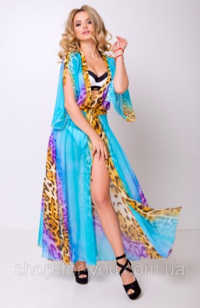 Стильное длинное женское шифоновое платье - туника для пляжа
Выглядеть ярко, мод. . фото 2