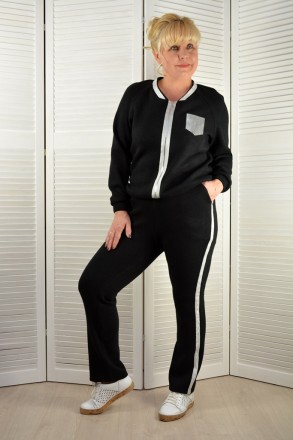 Костюм прогулочный с брюками черный - Модель Л556 56. Львів. фото 1