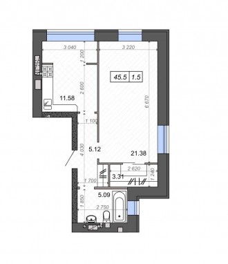 Полноценная 1-но комнатная квартира общей площадью 33 м.кв. (кухня-студио и отде. Ирпень. фото 7