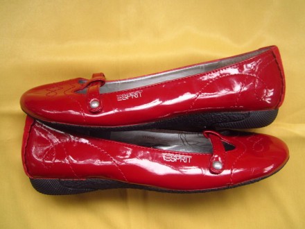 Фирменные красивенные кожаные балетки Esprit красного цвета в отличном состоянии. . фото 7