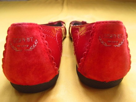 Фирменные красивенные кожаные балетки Esprit красного цвета в отличном состоянии. . фото 3