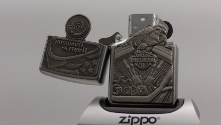 Продам зажигалку Zippo 29266 Harley Davidson Motor Flag Eagle Street Chrome Wind. . фото 11