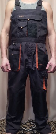 Рабочие брюки:
- полотно: 65% полиэстер и 35% хлопок
- базовый вес: 270 +/- 10. . фото 4