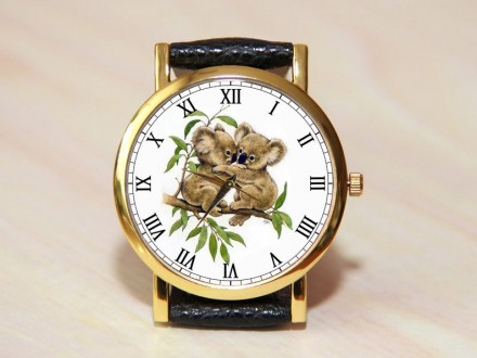 Часы коала, женские часы, детские часы, уникальные часы, праздничные часы, часы . . фото 2