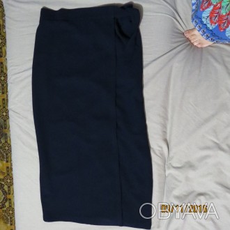 Очень нарядная,длинная юбка синего цвета на подкладке с запахом.Пояс на спине-ре. . фото 1