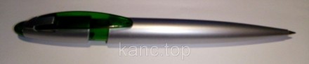 Ручка автоматическая с серебряно-зеленым корпусом. Подходит под нанесение логоти. . фото 3
