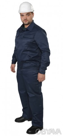 Костюм демисезонный мужской синий состоит из куртки и брюк.
Куртка прямая, с по. . фото 1