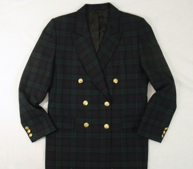 Эксклюзивный стильный женский двубортный пиджак BROOKS BROTHERS. Шотландская чер. . фото 2