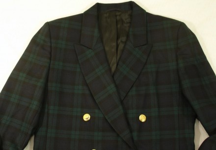 Эксклюзивный стильный женский двубортный пиджак BROOKS BROTHERS. Шотландская чер. . фото 4