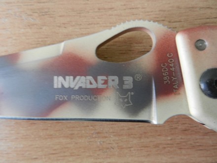 Нож раскладной FOX INVADER 3 DESERT CAMO.Лезвие 9 см., сталь 440С. Рукоять: 11.5. . фото 4