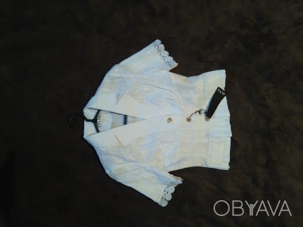 Летний костюм, ткань лен с напылением и коттон(шитье). Костюм украинского произв. . фото 1