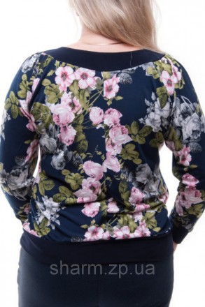Женская блуза под пояс с цветным принтом выполнена из приятного к телу трикотажа. . фото 4