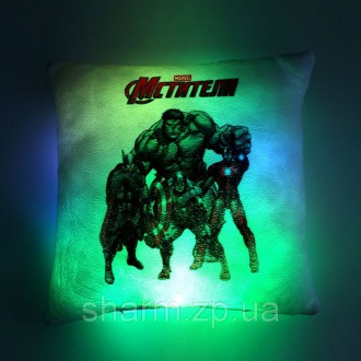 Детская светящаяся подушка "Мстители" - это супер шикарный подарок для ребёнка. . . фото 4