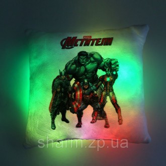 Детская светящаяся подушка "Мстители" - это супер шикарный подарок для ребёнка. . . фото 6