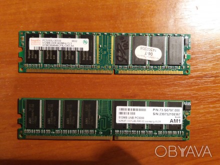 Продаю оперативную память Hynix PC3200U-30330 512MB DDR 400mhz CL3.
Две планки . . фото 1