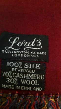Стильный натуральный шелковый шарф. Произведен в Англии. Новый, но без бирки. В . . фото 3