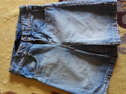 Юбка джинсовая светло голубого цвета. Деним плотный, не стрейч. В поясе 74 см, д. . фото 3