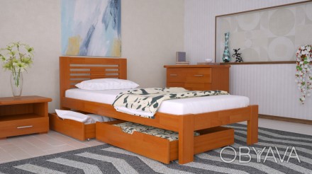 Кровать изготовлена из натурального дерева : бука или сосны (на выбор покупателя. . фото 1