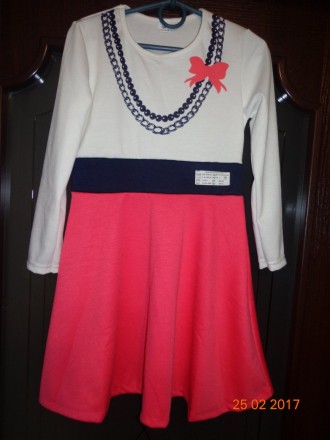 Платье для девочки из французского трикотажа.Красивая комбинация цвета, декор-ше. . фото 7