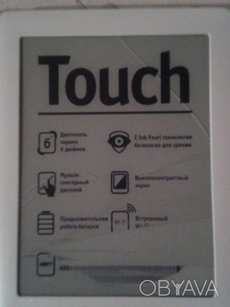 Книга Pocketbook Touch,потек экран,с трещинами.Подлежит ремонту.. . фото 1