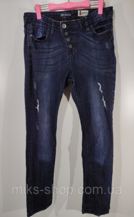Женские эластичные, зауженные джинсы на пуговицах. Размер 46. Ткань 98% коттон, . . фото 2