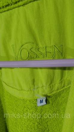 Женский яркий салатовый короткий халат Vossen. Размер М. Ткань 90% коттон, 10% п. . фото 7