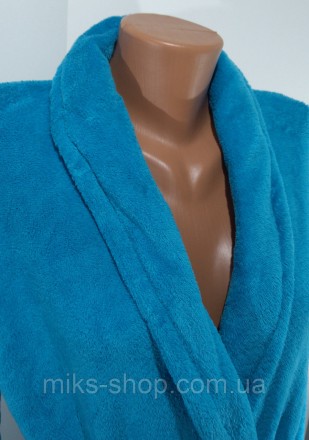 Женский голубой мягкий халат. Размер S-M. Ткань 100% полиэстер. Замеры в см:
Дли. . фото 6