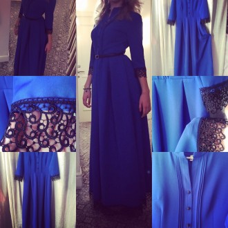 Продаётся великолепное платье, шикарный синий цвет и красивые кружева придают пл. . фото 2