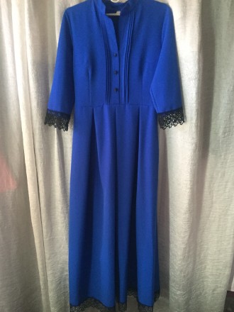Продаётся великолепное платье, шикарный синий цвет и красивые кружева придают пл. . фото 7