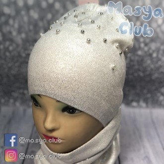 Masya Club / Мася клуб - модные шапки для лучших детей.
Весенняя шапка с бусина. . фото 7