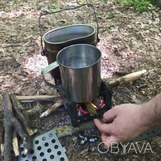 Печка - щепочница позволяет экономно и быстро готовить в зонах с нехваткой дров.. . фото 1