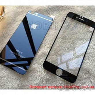 Защитное стекло для iPhone 5/5S цветное 2в1 надежная защита и украшение для экра. . фото 1