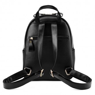 Изысканный стеганый кожаный рюкзак с заклепками для стильных и элегантных модниц. . фото 5
