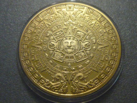 Сувенирная памятная монета - Календарь Майя (Камень солнца).Монета КАЛЕНДАРЬ МАЙ. . фото 2