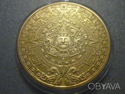 Сувенирная памятная монета - Календарь Майя (Камень солнца).Монета КАЛЕНДАРЬ МАЙ. . фото 1
