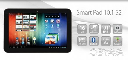 Планшет(Smartpad) Mediacom 101s2 16GB. Экран 10.1 Аккумулятор - 6800 mah Привезе. . фото 1