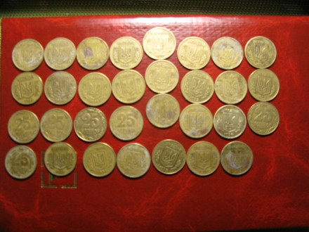 продам монеты Украины номиналом 25 копеек год выпуска 1992.94.96.гурт мелкий и к. . фото 4