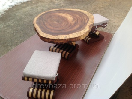 стіл порода дерева манкіпод (поперечний зріз стовбура) покриття масло OSMO. . фото 8