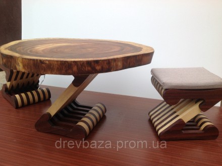 стіл порода дерева манкіпод (поперечний зріз стовбура) покриття масло OSMO. . фото 9