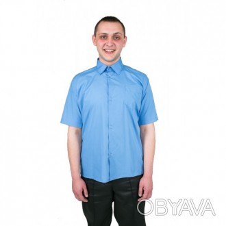 Мужская рубашка с коротким рукавом .  выполнена в классическом стиле, прямого си. . фото 1